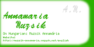 annamaria muzsik business card
