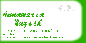 annamaria muzsik business card